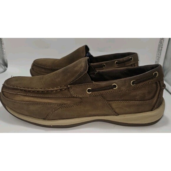 Rockport Works RK6737 Steel Toe Boat Shoe Men\'s 12 M Brown Leather Slip-On main image 5